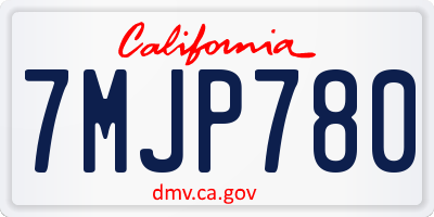 CA license plate 7MJP780