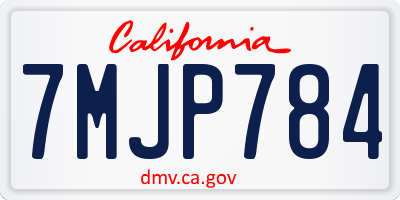 CA license plate 7MJP784