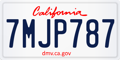 CA license plate 7MJP787