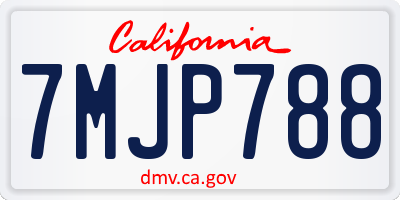 CA license plate 7MJP788