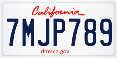 CA license plate 7MJP789