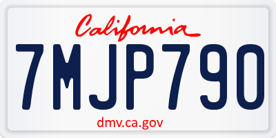 CA license plate 7MJP790