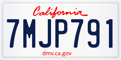 CA license plate 7MJP791