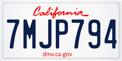 CA license plate 7MJP794