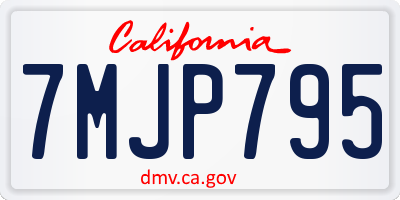 CA license plate 7MJP795