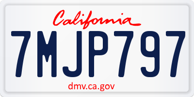 CA license plate 7MJP797