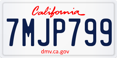 CA license plate 7MJP799