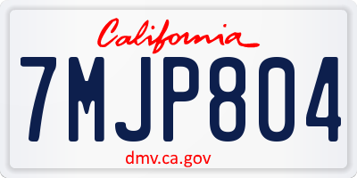 CA license plate 7MJP804