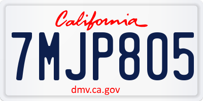 CA license plate 7MJP805