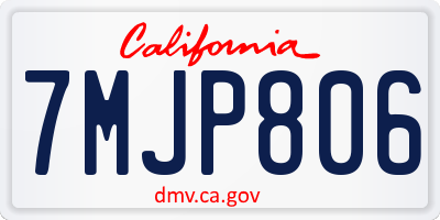 CA license plate 7MJP806