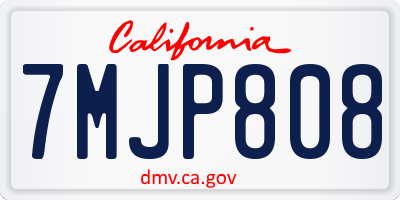 CA license plate 7MJP808