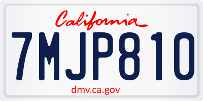 CA license plate 7MJP810