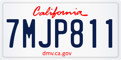 CA license plate 7MJP811