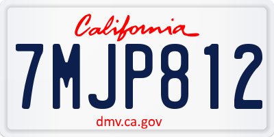 CA license plate 7MJP812