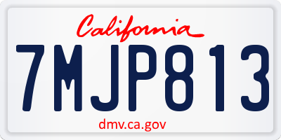 CA license plate 7MJP813