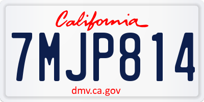 CA license plate 7MJP814