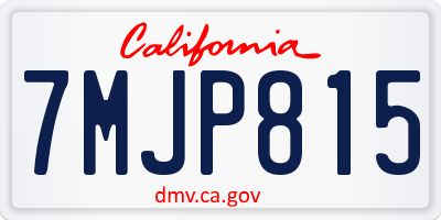 CA license plate 7MJP815