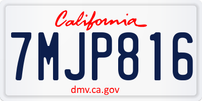 CA license plate 7MJP816