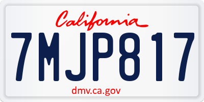 CA license plate 7MJP817