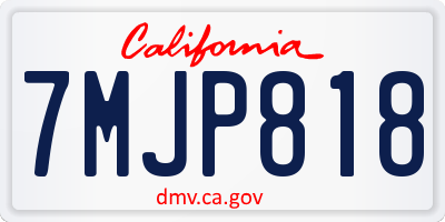 CA license plate 7MJP818