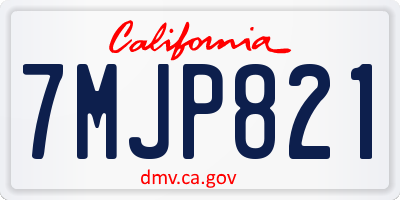 CA license plate 7MJP821