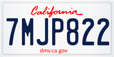 CA license plate 7MJP822