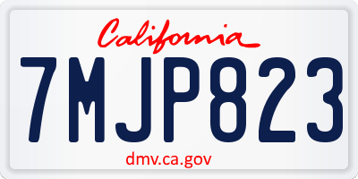 CA license plate 7MJP823