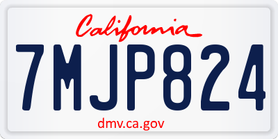 CA license plate 7MJP824