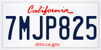 CA license plate 7MJP825