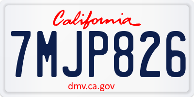 CA license plate 7MJP826