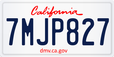 CA license plate 7MJP827