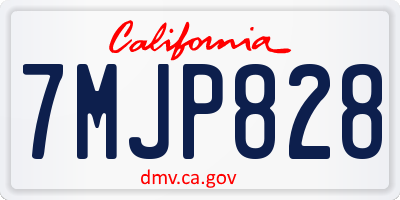 CA license plate 7MJP828