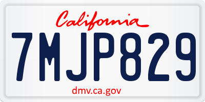 CA license plate 7MJP829