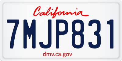 CA license plate 7MJP831