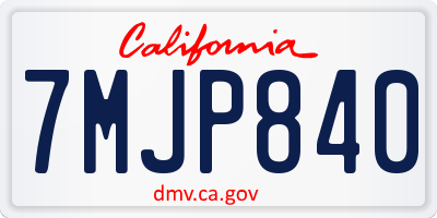 CA license plate 7MJP840