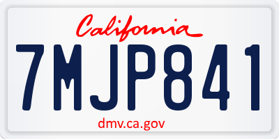 CA license plate 7MJP841