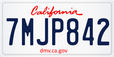 CA license plate 7MJP842