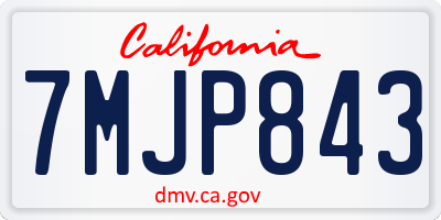 CA license plate 7MJP843