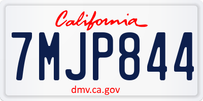 CA license plate 7MJP844