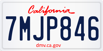 CA license plate 7MJP846