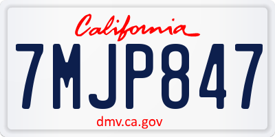 CA license plate 7MJP847