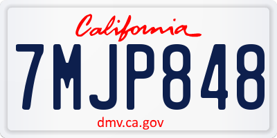 CA license plate 7MJP848