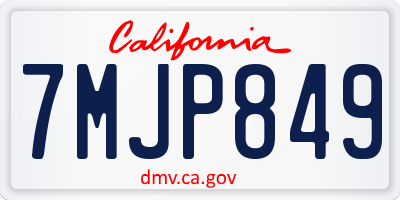 CA license plate 7MJP849