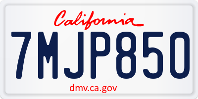 CA license plate 7MJP850