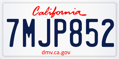 CA license plate 7MJP852