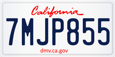 CA license plate 7MJP855