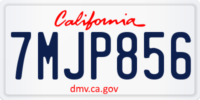 CA license plate 7MJP856