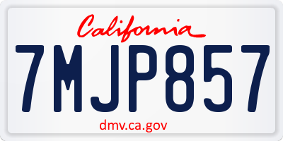 CA license plate 7MJP857