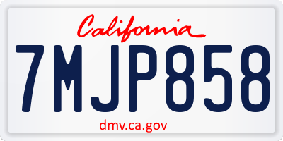 CA license plate 7MJP858