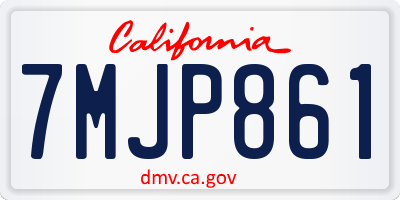 CA license plate 7MJP861